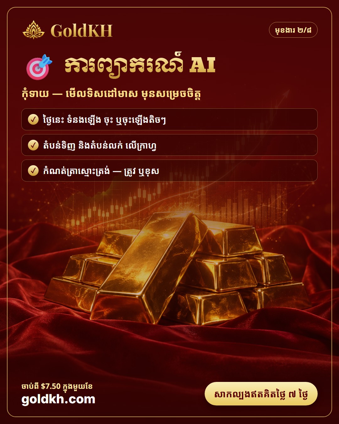 ការព្យាករណ៍មាសដោយ AI និងតំបន់ទិញ / លក់៖ អានយ៉ាងដូចម្តេច?